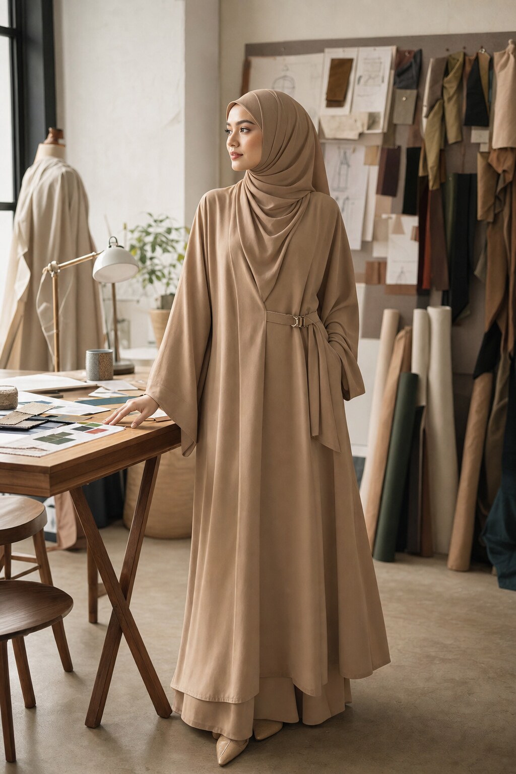 Azalea Camel Abaya untuk kerja