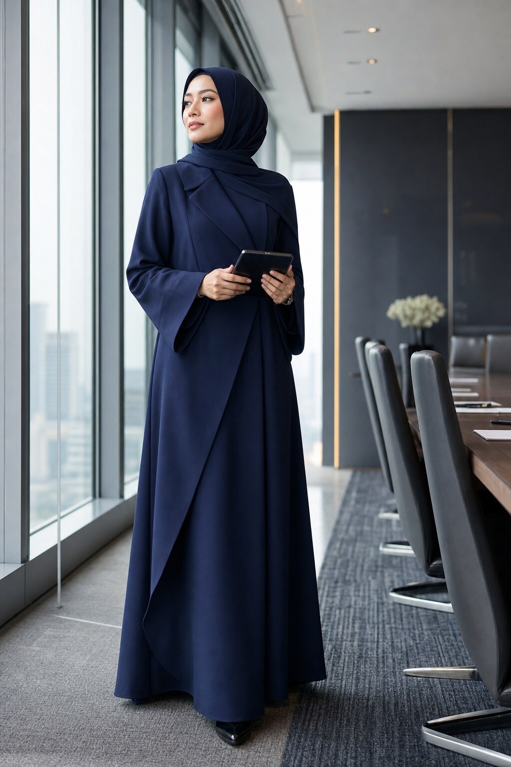 Safiya Navy Abaya untuk kerja